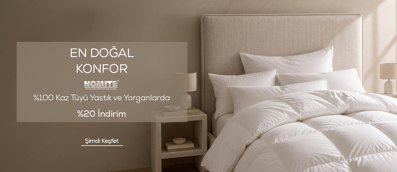 %100 Kaz Tuyu Yastık ve Yorganlarda %20 İndirim