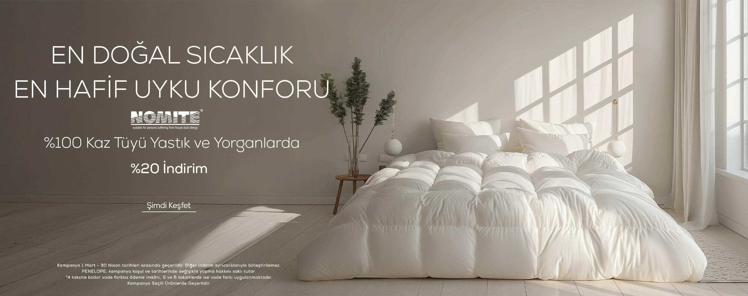 Kaz Tüyü Yastık ve Yorganlarda %20 İndirim