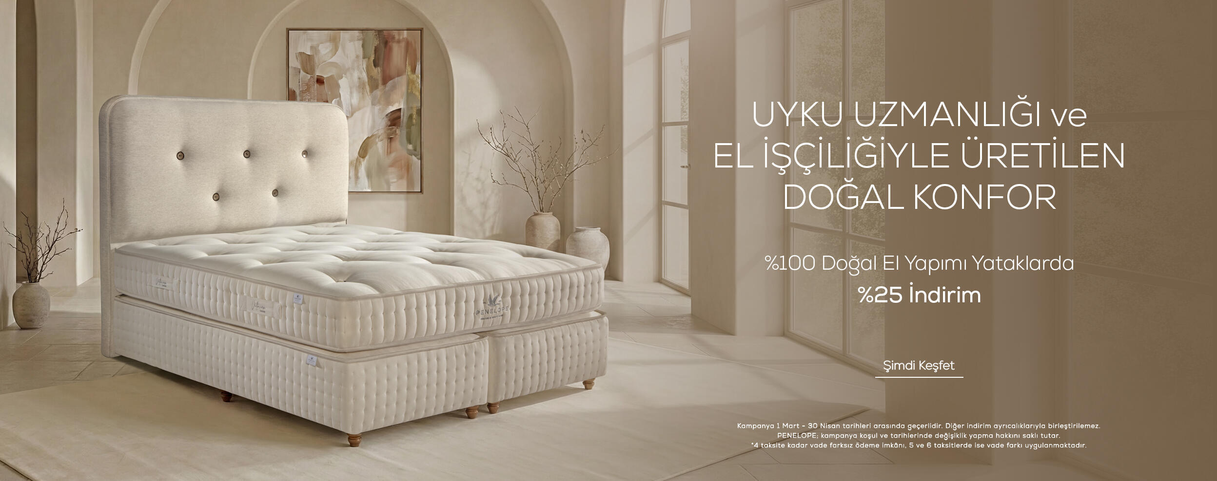 El Yapımı Doğal Yataklarda %25 İndirim