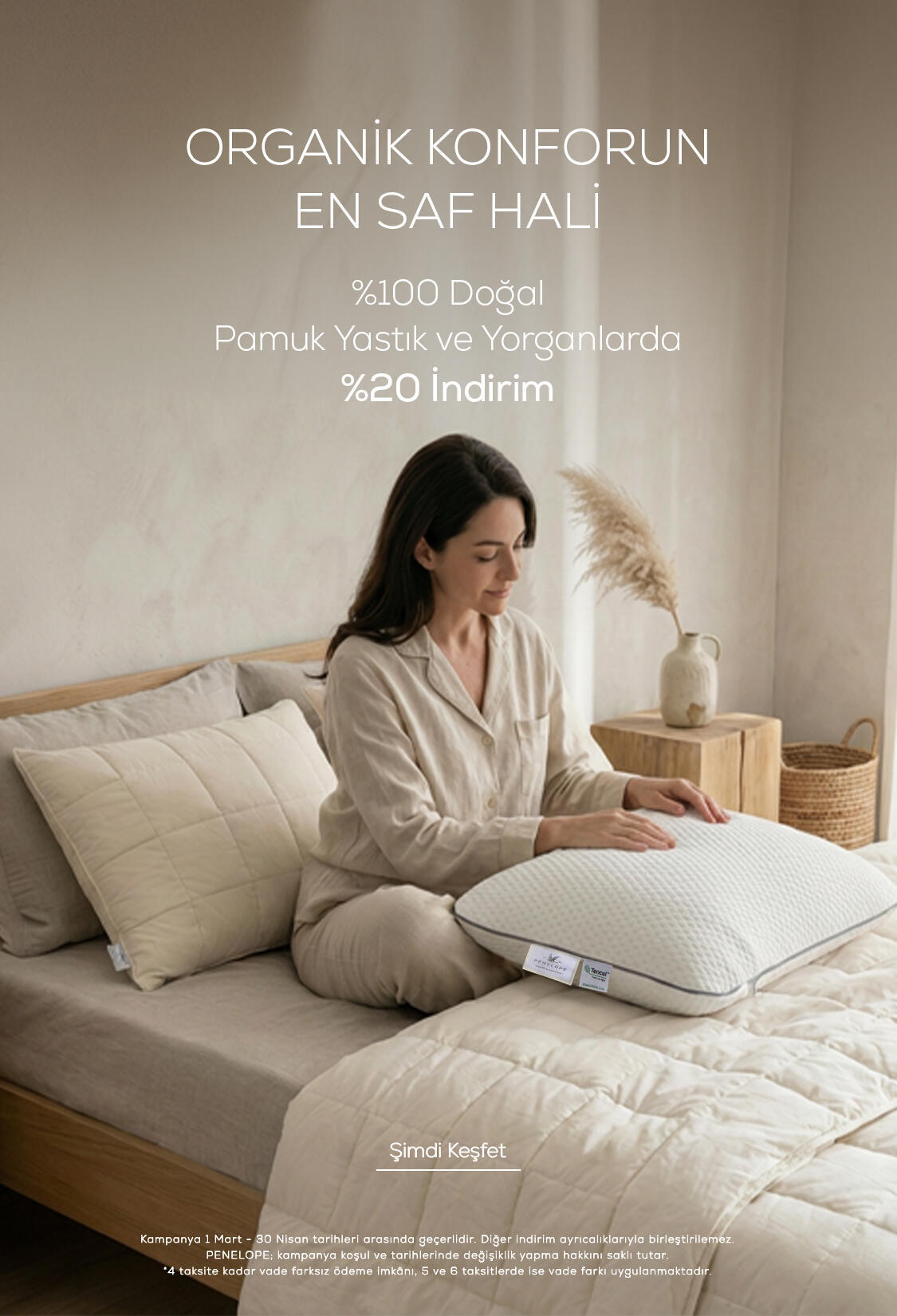 Pamuk Yastık ve Yorganlarda %20 İndirim