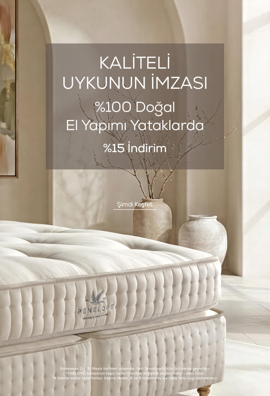 El Yapımı Doğal Yataklarda %15 İndirim