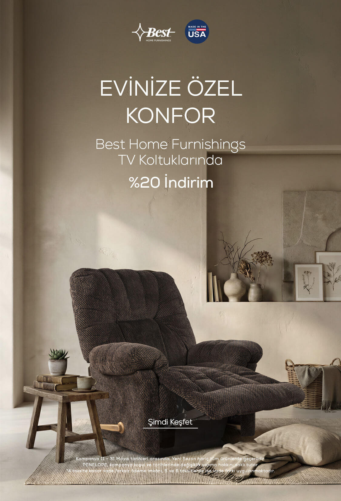 Best Home Furnishings Tv Koltuklarında %20 İndirim