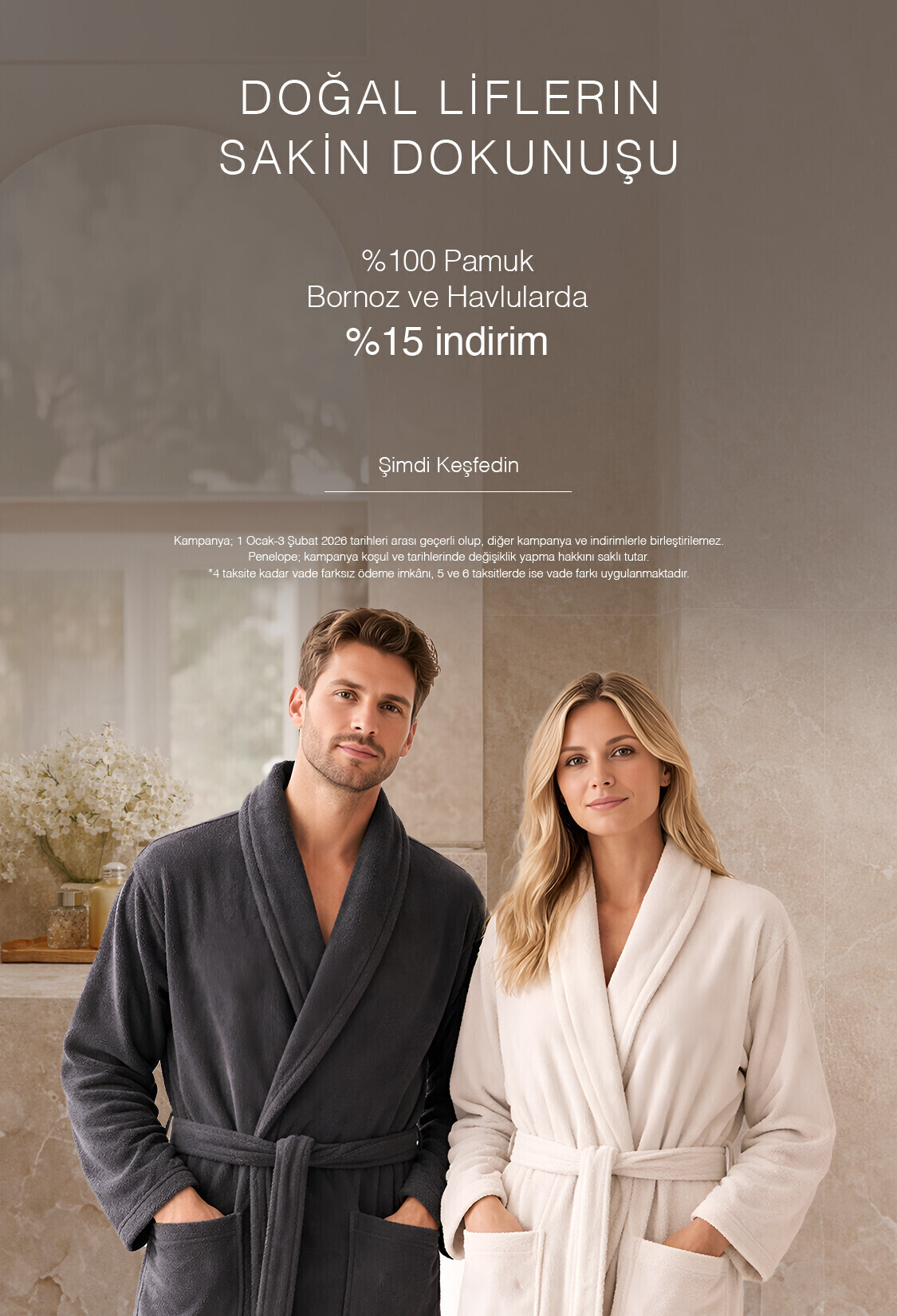 %15 İndirim | Pamuk Bornoz & Havlular