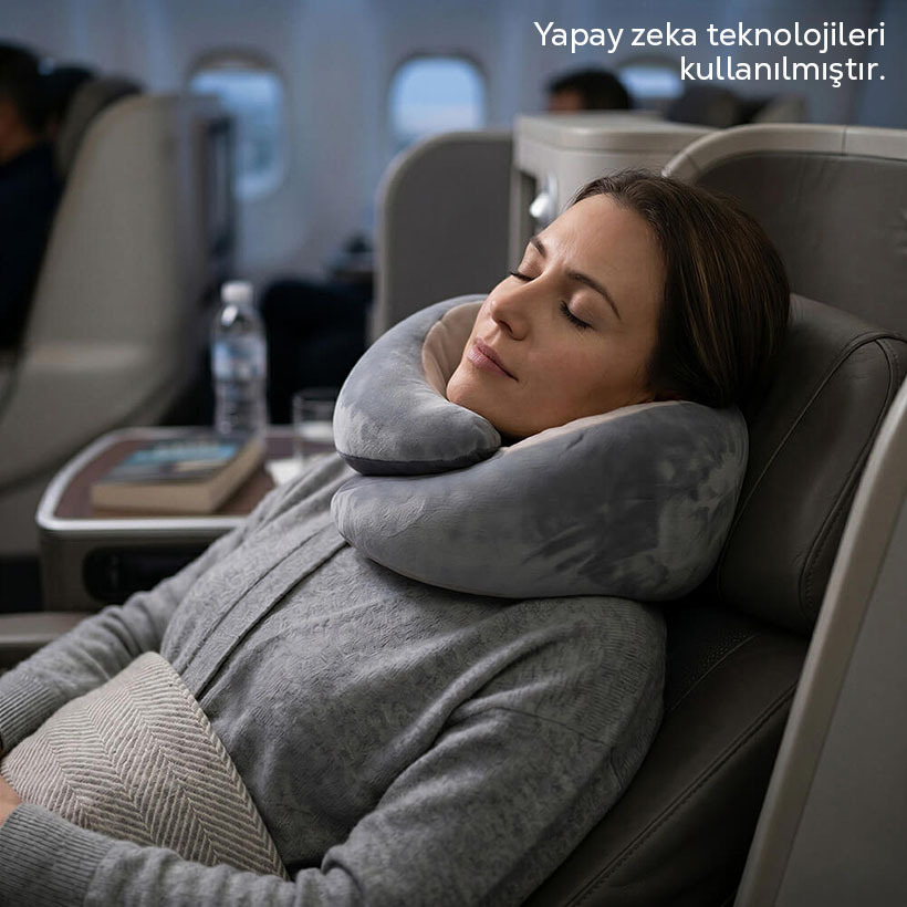 Visco Hafızalı Sünger Seyahat Boyun Yastığı - Align Travel