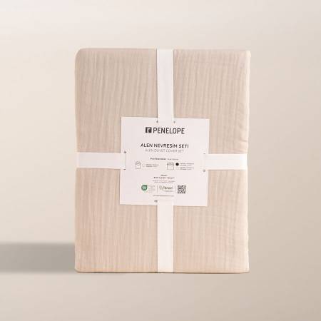 %100 Lyocell-Tencel™ Nevresim Seti 200x220 cm Taş Rengi - Alen Serisi - Penelope (1)