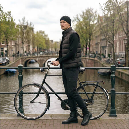 %100 Kaz Tüyü Aurora Erkek Yelek - Siyah/L - 1