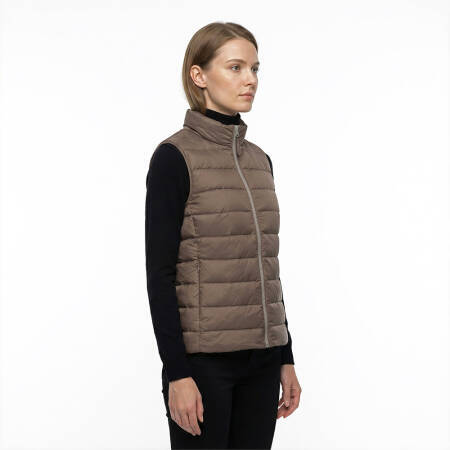 %100 Kaz Tüyü Aurora Kadın Yelek - Vizon /XL - 2