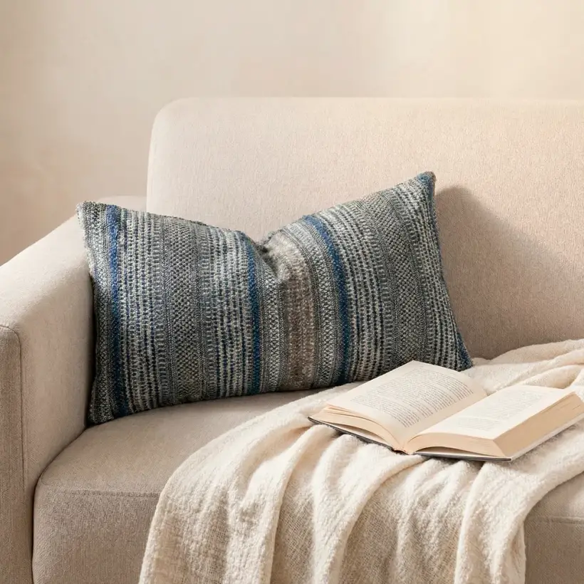 Aven Kırlent Kılıfı 35x70 cm Lacivert- Gri - 