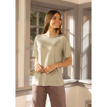 Kadın Kısa Kollu Tişört Çağla Yeşili M - Baily Koleksiyonu - 1