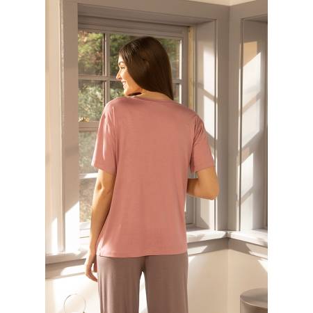 Kadın Kısa Kollu Tişört S Gül Kurusu - Baily Koleksiyonu - 2