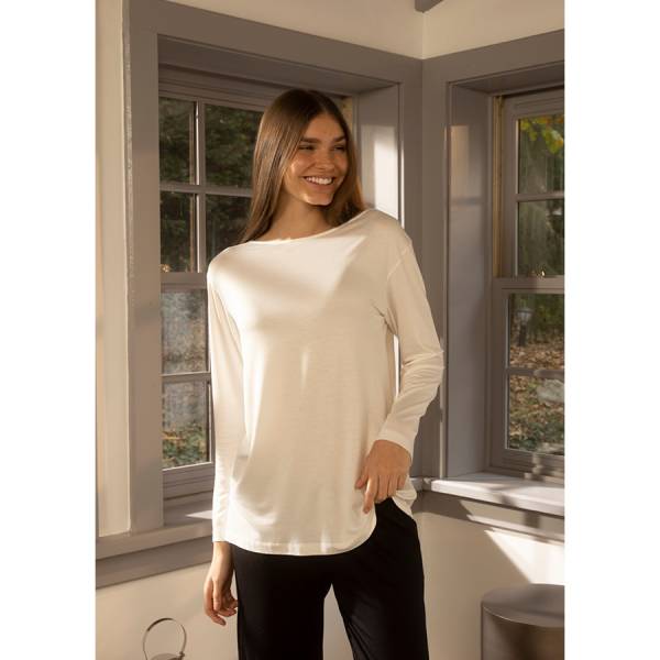 Kadın Uzun Kollu Tişört M Ekru - Baily Koleksiyonu - Penelope