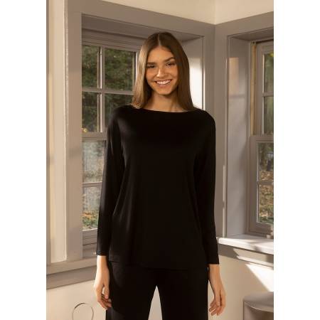 Kadın Uzun Kollu Tişört L Siyah - Baily Koleksiyonu - 1