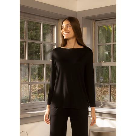 Kadın Uzun Kollu Tişört L Siyah - Baily Koleksiyonu - 3