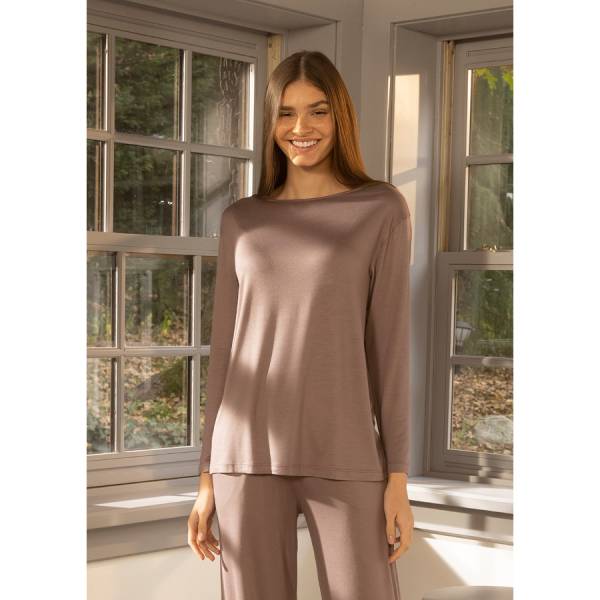 Kadın Uzun Kollu Tişört M Vizon - Baily Koleksiyonu - Penelope