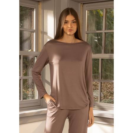 Kadın Uzun Kollu Tişört M Vizon - Baily Koleksiyonu - 3