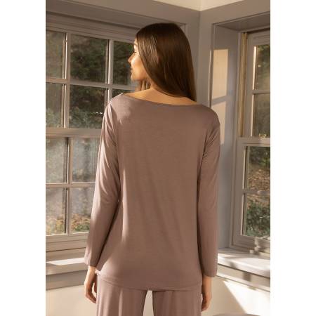 Kadın Uzun Kollu Tişört XL Vizon - Baily Koleksiyonu - 2