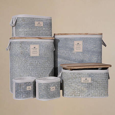 Baskia Çamaşır Sepeti Medium Gri - 36x26x46 cm - 5