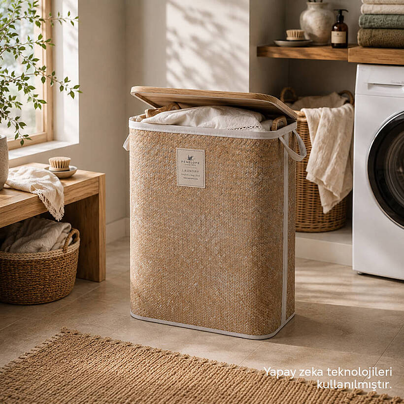 Baskia Çamaşır Sepeti Medium Natural 36x26x46 cm - 