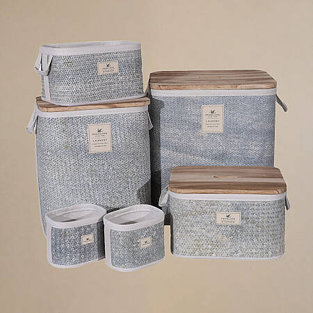 Baskia Kapaklı Kutu Gri - 36x26x22,5 cm - 5