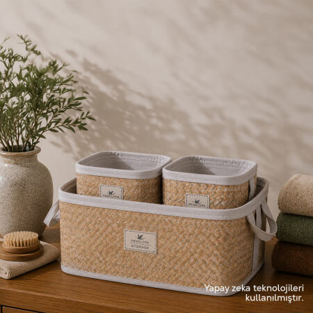 Baskia Üçlü Düzenleyici Set - Natural - PENELOPE