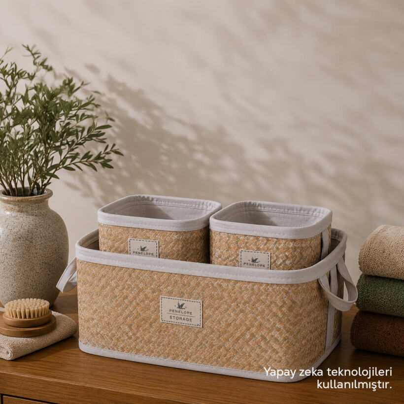 Baskia Üçlü Düzenleyici Set - Natural - 
