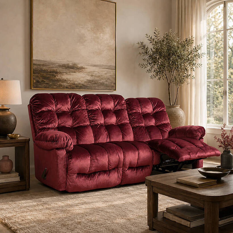 Brosmer 3'lü Kanepe ve TV Koltuğu Bordo - Best Home Furnishings - 