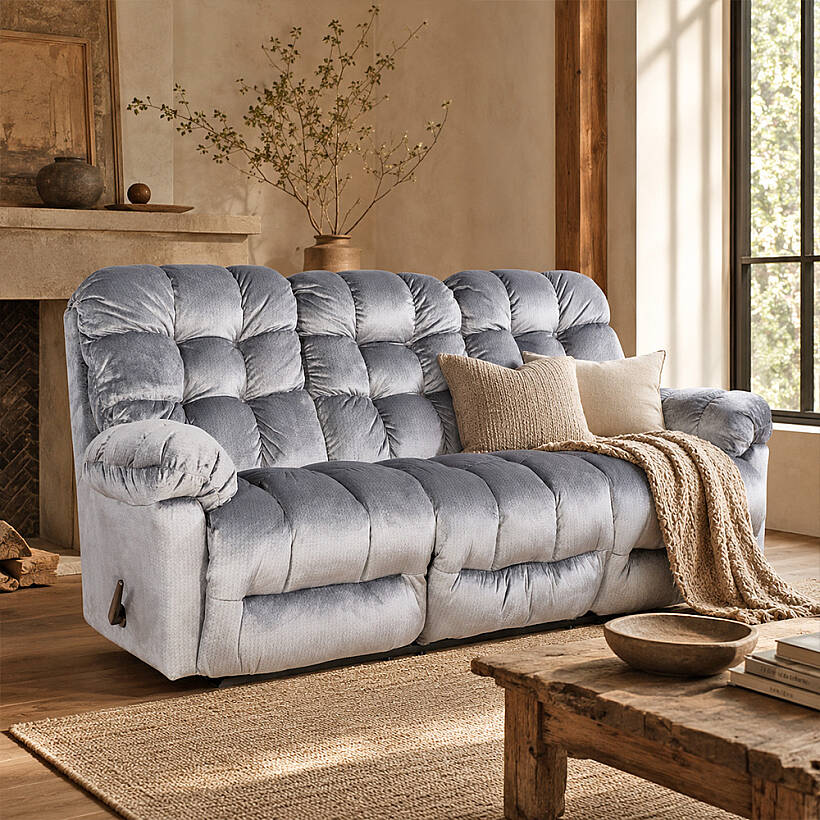 Brosmer 3'lü Kanepe ve TV Koltuğu Mavi - Best Home Furnishings - 