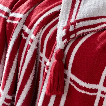 Triko Tv Battaniyesi Throw Kırmızı Koltuk Şalı - Bruma Serisi - 5