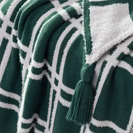 Triko Tv Battaniyesi Throw Yeşil Koltuk Şalı - Bruma Serisi - 5