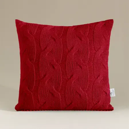 Triko Kırlent Kılıfı Kırmızı 45x45 cm - Cabella Serisi - PENELOPE (1)