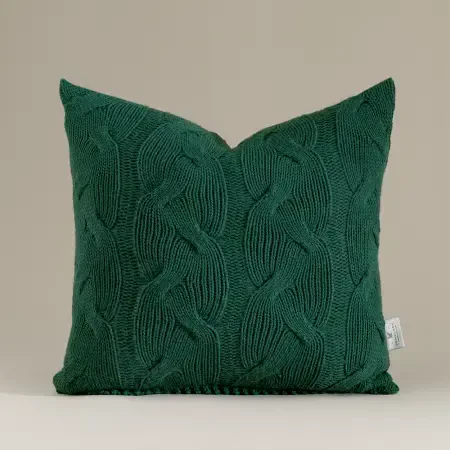 Triko Kırlent Kılıfı Yeşil 45x45 cm - Cabella Serisi - 4