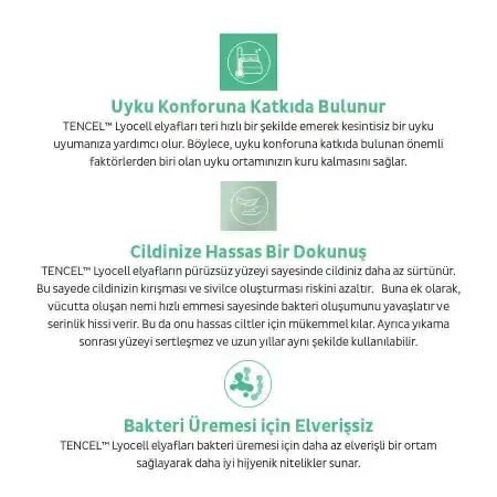 %100 TENCEL™ Lastikli Çarşaf Seti 160x200 cm Pudra - Celine Serisi - 7