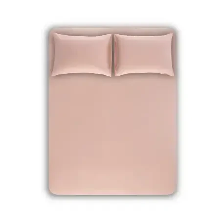 %100 TENCEL™ Lastikli Çarşaf Seti 180x200 cm Pudra - Celine Serisi - 1