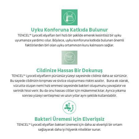 %100 TENCEL™ Lastikli Çarşaf Seti 160x200 cm Pudra - Celine Serisi - 8