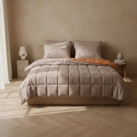 Çift Kişilik Çift Taraflı Welsoft Comforter Yorgan Seti Turuncu 195x215 cm - Dormio Soft Trigo Serisi - 3