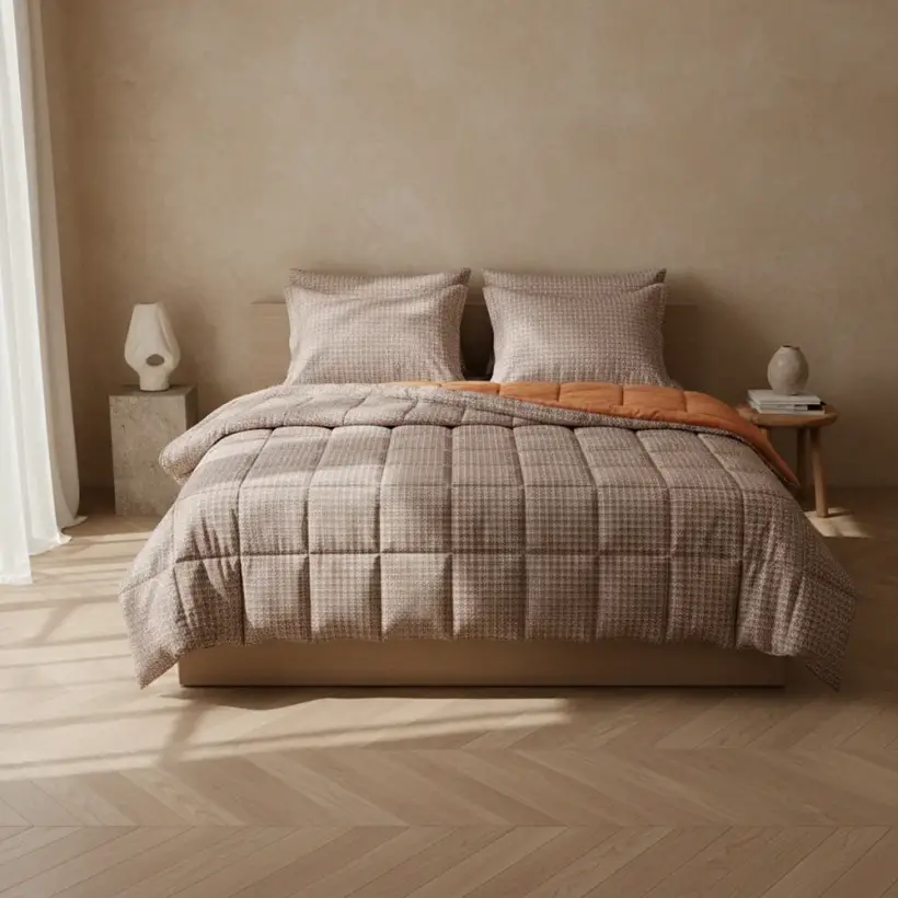 Çift Kişilik Çift Taraflı Welsoft Comforter Yorgan Seti Turuncu 195x215 cm - Dormio Soft Trigo Serisi - 