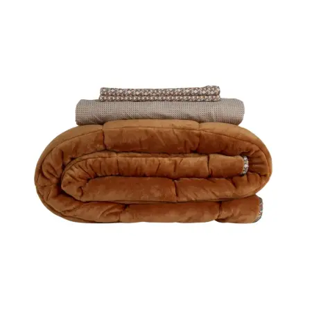 Çift Kişilik Çift Taraflı Welsoft Comforter Yorgan Seti Turuncu 195x215 cm - Dormio Soft Trigo Serisi - 5