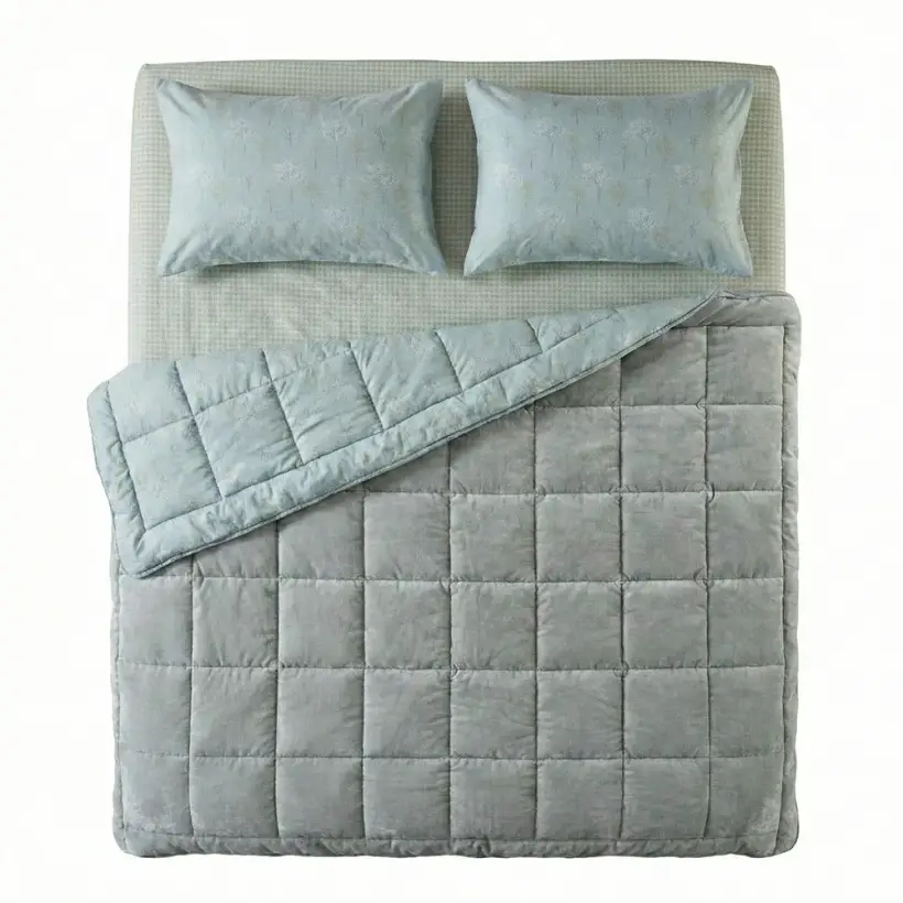 Çift Kişilik Çift Taraflı Welsoft Comforter Yorgan Seti Yeşil 195x215 cm - Dormio Soft Bloom Serisi - 