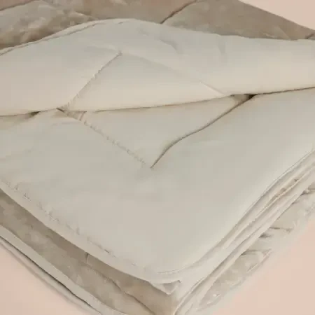 Çift Kişilik Çift Taraflı Welsoft Yorgan Taş 195x215 cm - Velour Serisi - 4