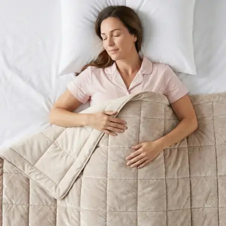 Çift Kişilik Çift Taraflı Welsoft Yorgan Taş 195x215 cm - Velour Serisi - 1