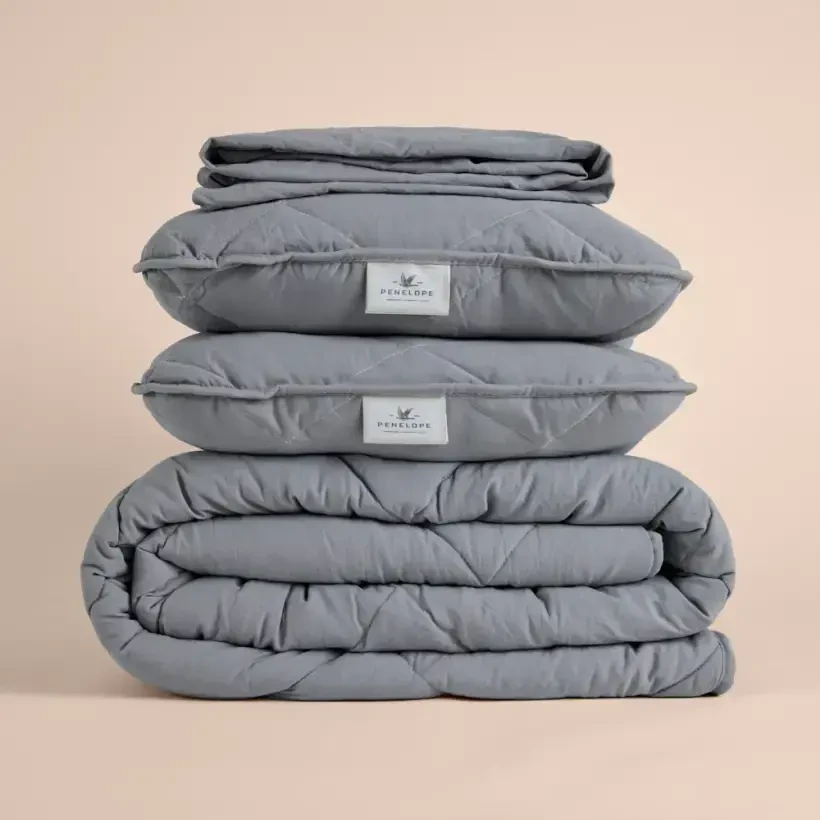 Microfiber Kumaş Çift Kişilik Gri Yastık Yorgan Seti - Colors in Comfort - Penelope