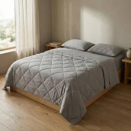 Microfiber Kumaş Çift Kişilik Gri Yastık Yorgan Seti - Colors in Comfort - 1