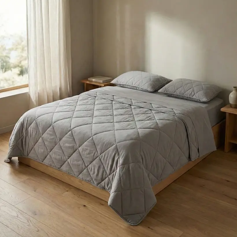 Microfiber Kumaş Çift Kişilik Gri Yastık Yorgan Seti - Colors in Comfort - Penelope