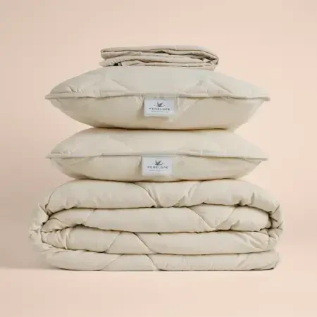 Microfiber Kumaş Çift Kişilik Krem Yastık Yorgan Seti - Colors in Comfort - 1