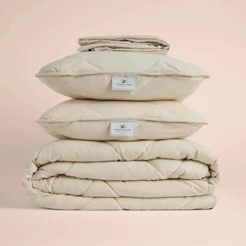 Microfiber Kumaş Çift Kişilik Krem Yastık Yorgan Seti - Colors in Comfort - Penelope