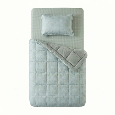 Çift Taraflı Welsoft Comforter Yorgan Seti Yeşil - Dormio Soft Bloom Serisi - OTHELLO (1)