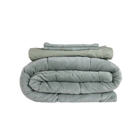 Çift Taraflı Welsoft Comforter Yorgan Seti Yeşil - Dormio Soft Bloom Serisi - 5