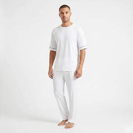 Cooling Jersey Erkek Pijama Takımı - Beyaz - OTHELLO (1)