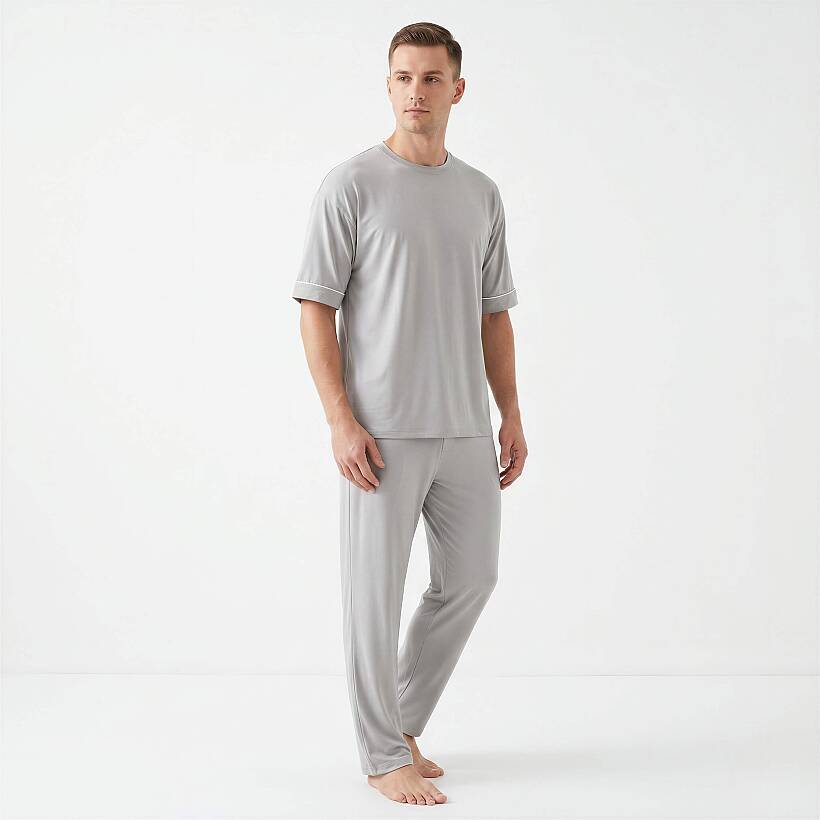 Cooling Jersey Erkek Pijama Takımı - Gri - 