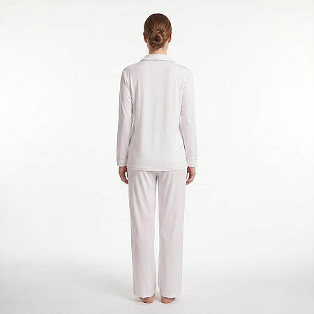 Cooling Jersey Kadın Gömlek Pijama Takımı - L/XL - Beyaz - 3